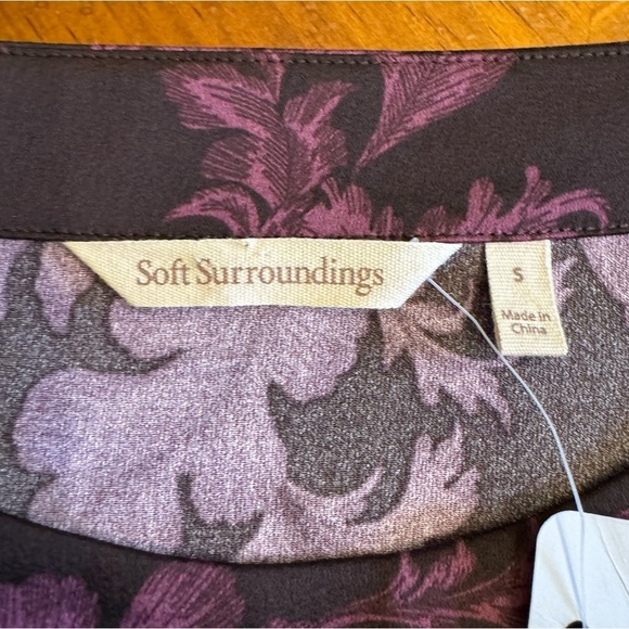 SOFT SURROUNDINGS Top Size Small Wine Botanical Selina Purple NWT - Picture 13 of 15